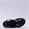 Wonders Horizon Toepost Cross Sandal - Black Gold Leather